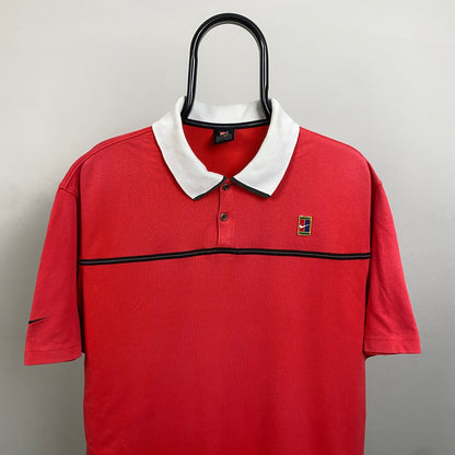 90s Nike Challenge Court Polo Shirt T-Shirt Pink Medium