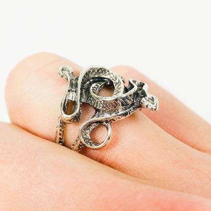 Snake Ring Silver Adjustable