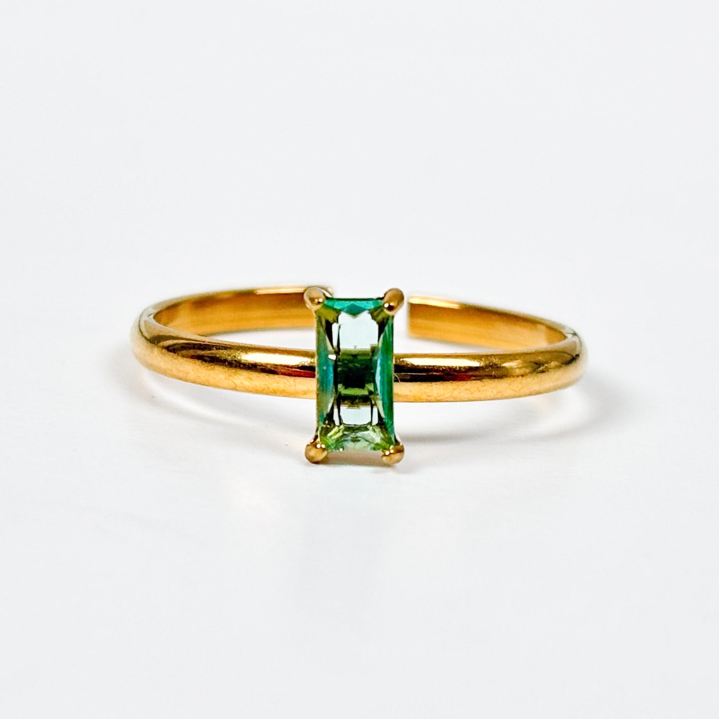 Birthstone Band Ring Stackable Gold