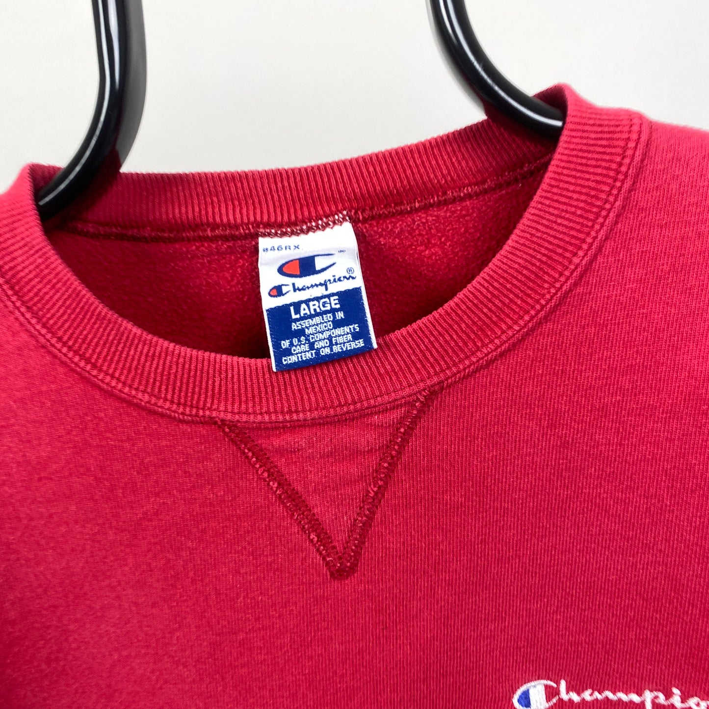 00s Champion Sweatshirt Red Large