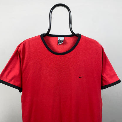 00s Nike Ringer T-Shirt Red Large