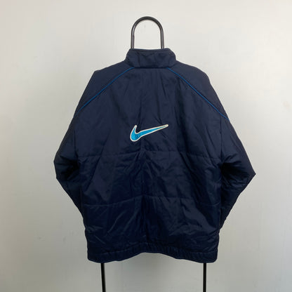 90s Nike Reversible Puffer Jacket Blue Medium