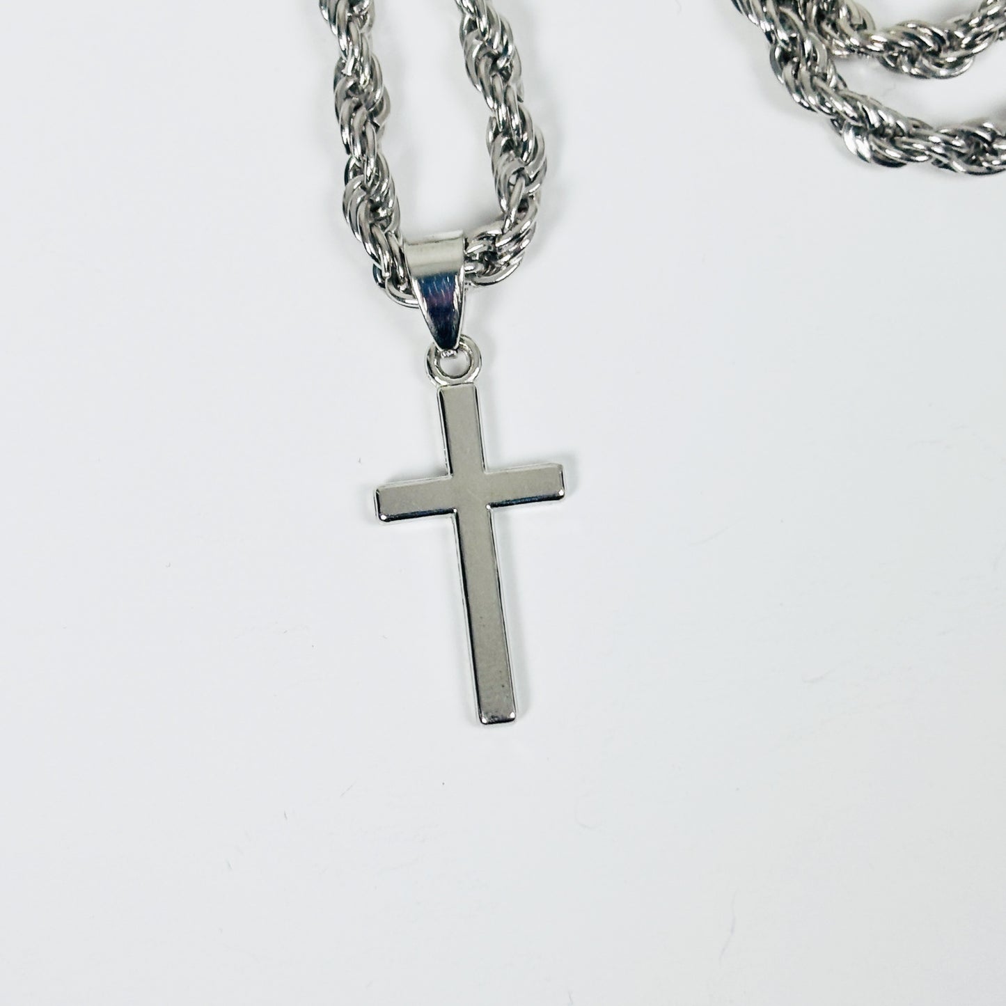 Jesus Cross Necklace Silver