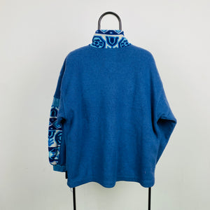 Retro Polartec Fleece Sweatshirt Blue Large