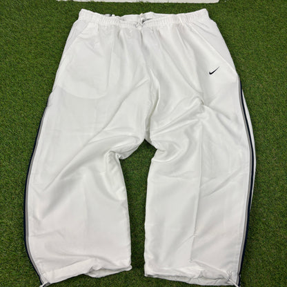 00s Nike 3/4 Length Piping Joggers White XXL