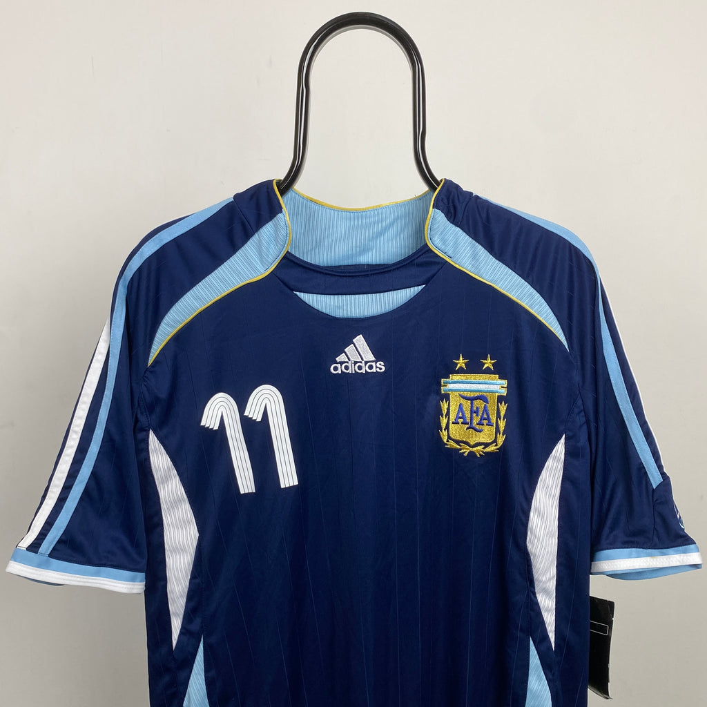 00s Adidas Argentina Football Shirt T-Shirt Blue XL