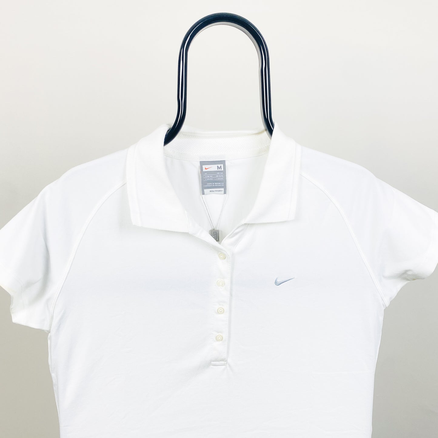 00s Nike Tennis Polo Shirt T-Shirt White Womens Medium
