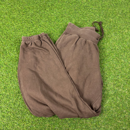 00s Nike Wide Leg Cotton Joggers Brown Small