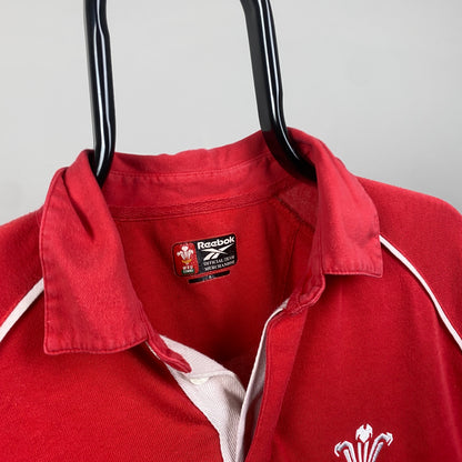 90s Reebok Wales Rugby Shirt T-Shirt Red Small
