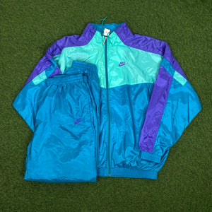 90s Nike Nylon Tracksuit Set Jacket + Joggers Blue XL – Clout Closet