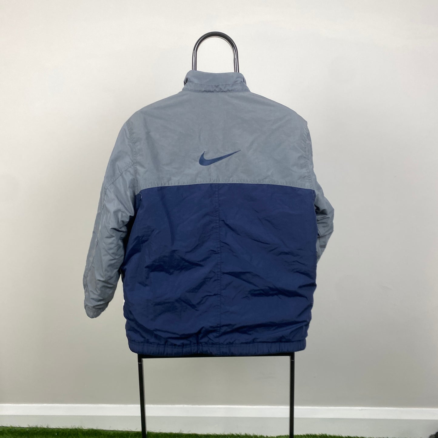 00s Nike Reversible Fleece Coat Jacket Blue Large