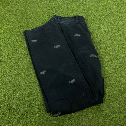 Retro Polo Ralph Lauren Motorbike Cargo Trousers Joggers Black Large