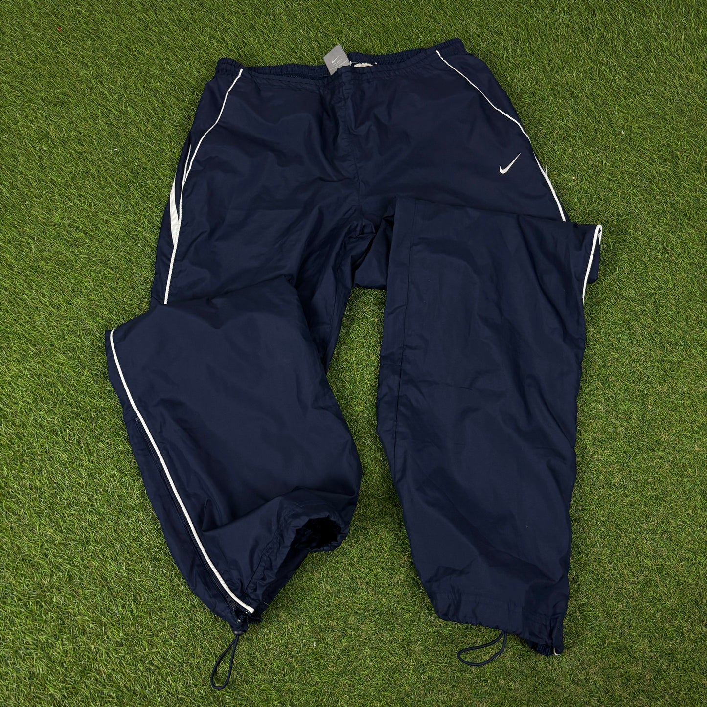 00s Nike Piping Windbreaker Jacket + Joggers Set Blue Medium