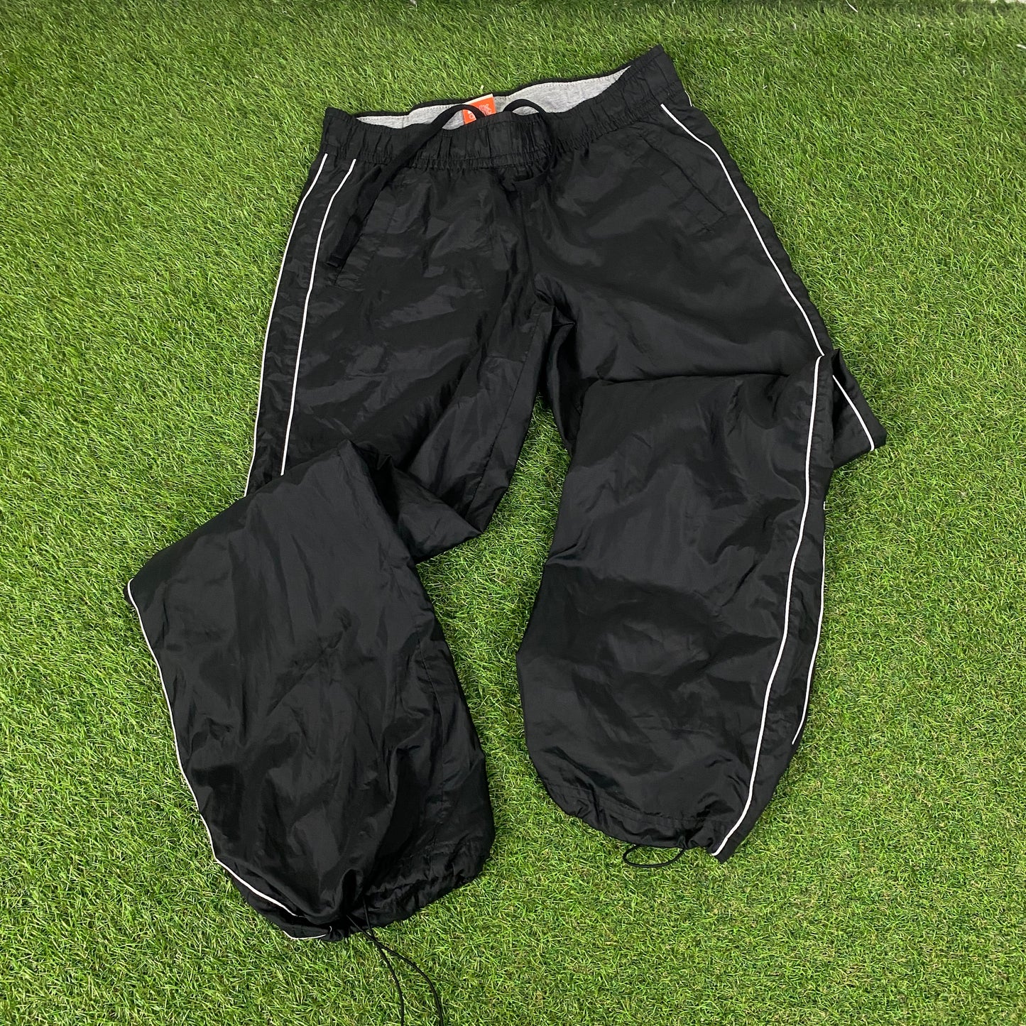 00s Nike Piping Windbreaker Jacket + Joggers Set Black Medium