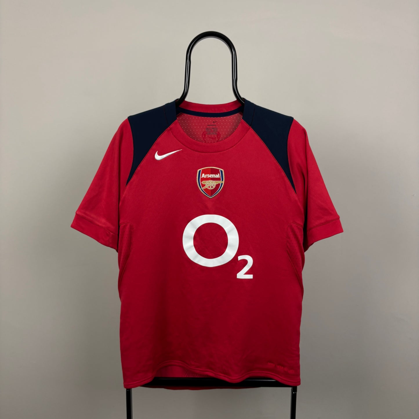 90s Nike Arsenal O2 Football Shirt T-Shirt Red Small