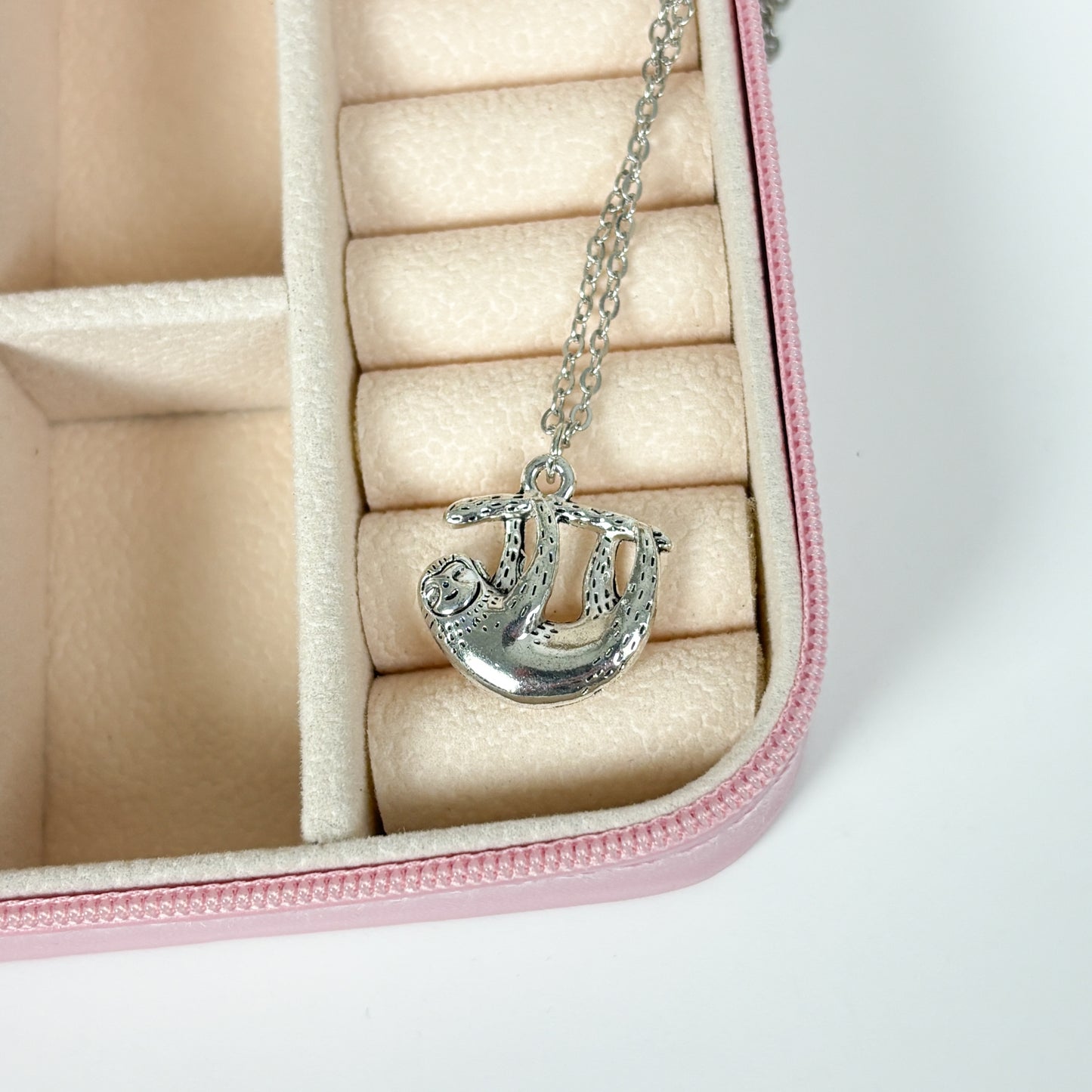 Vintage Sloth Necklace Silver