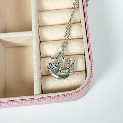 Vintage Sloth Necklace Silver