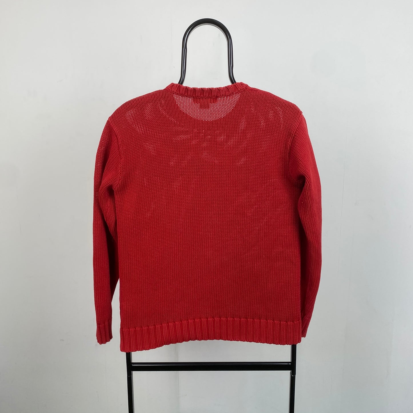 Retro Polo Ralph Lauren Knit Sweatshirt Red Womens Small