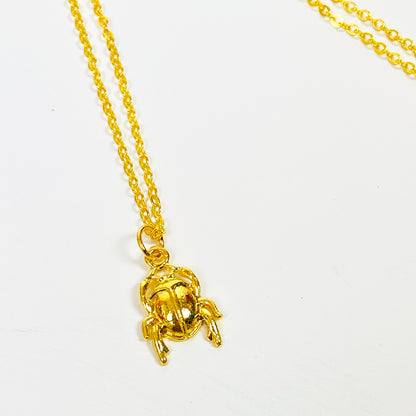 Retro Beetle Necklace Chain Gold