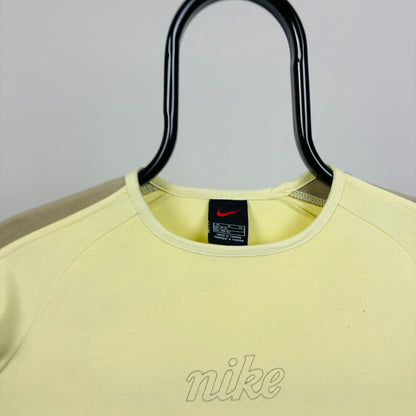 90s Nike Cropped T-Shirt Yellow Women’s Medium