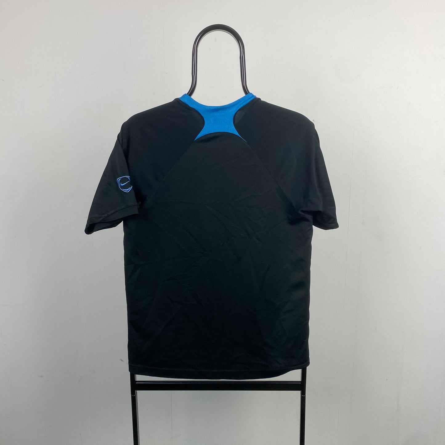 00s Nike T90 Football Shirt T-Shirt Blue Small