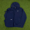 00s Nike Cotton Hoodie Jacket + Joggers Set Blue Small