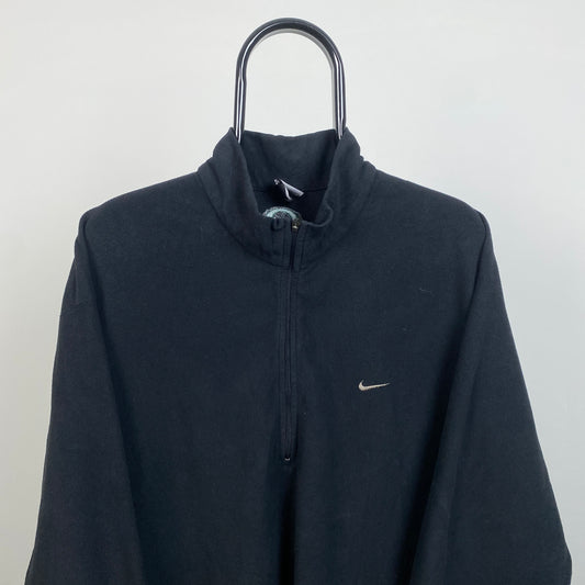 00s Nike Oregon 1/4 Zip Fleece Sweatshirt Black XL