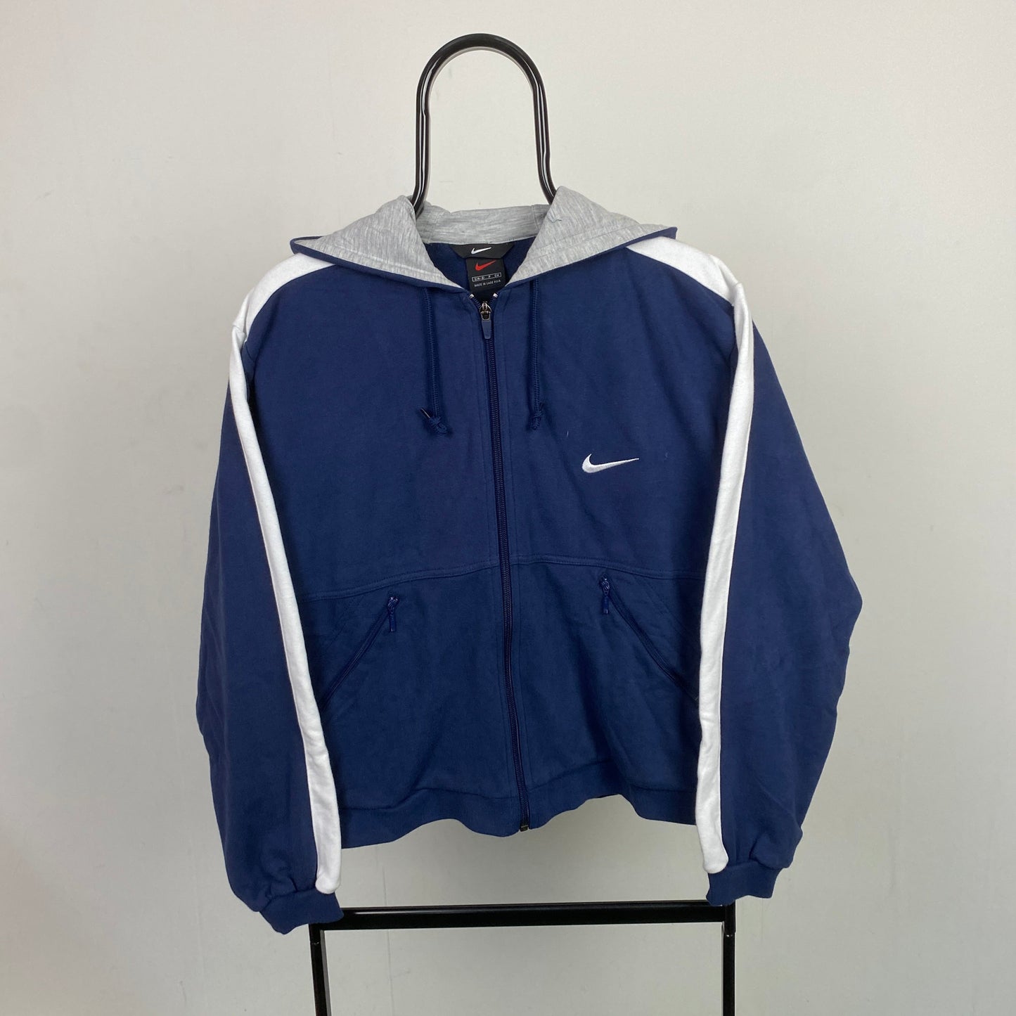 90s Nike Zip Hoodie Blue Small