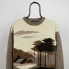 Retro Tulchan Knit Sweatshirt Brown Large