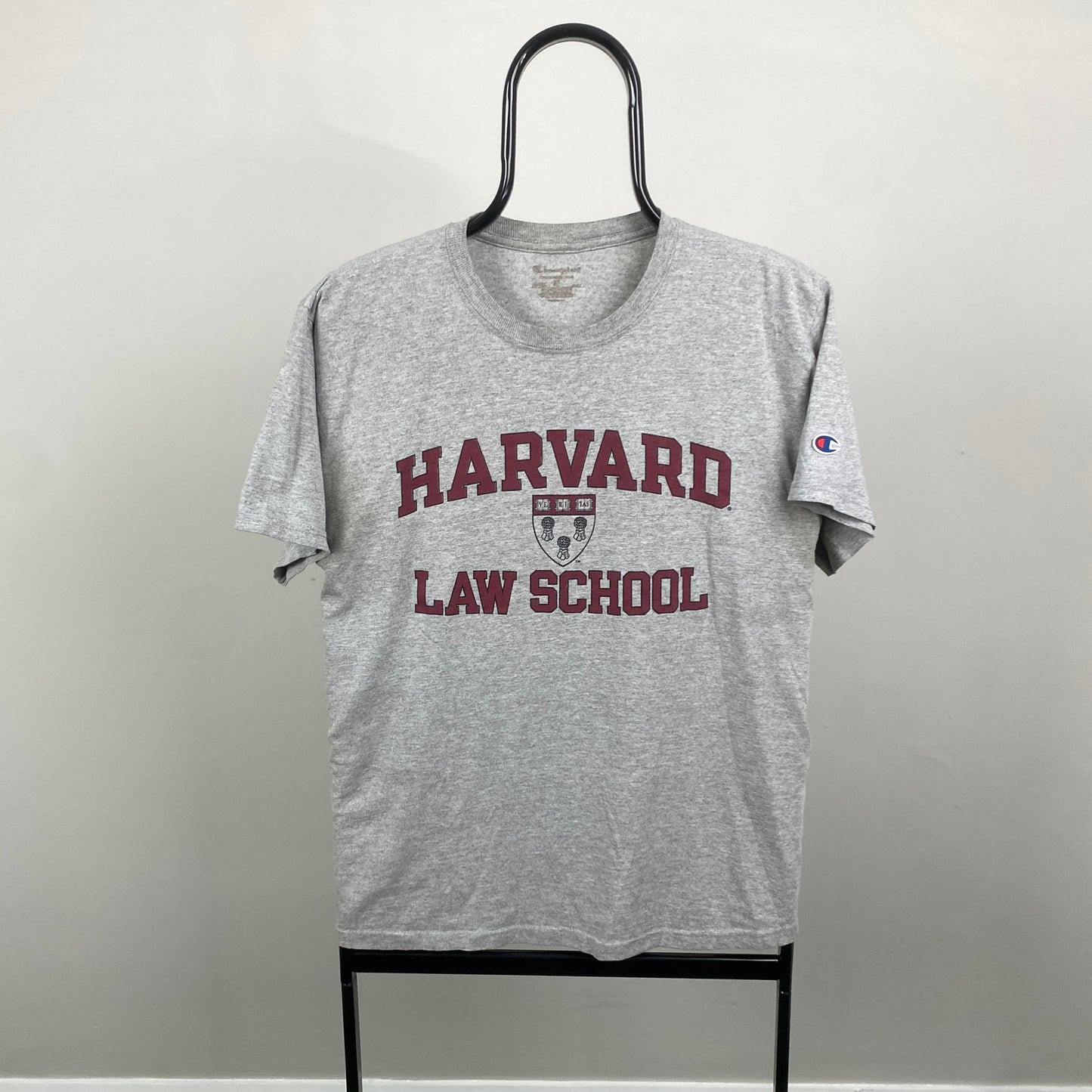Retro Champion Harvard Law T-Shirt Grey Medium