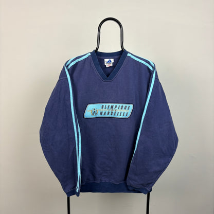 90s Olympic Marseille Sweatshirt Blue Small