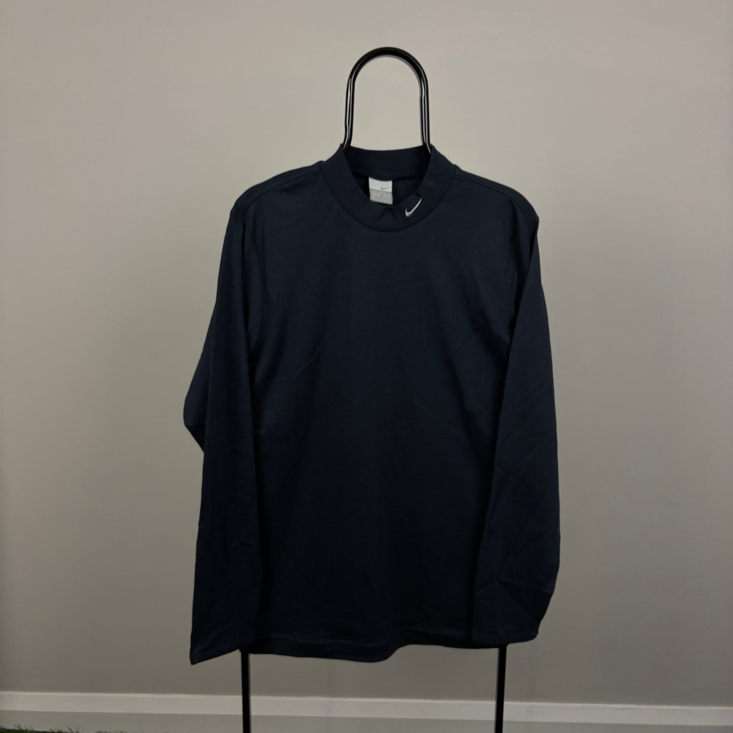 00s Nike Mock Neck Thin Sweatshirt Blue Small