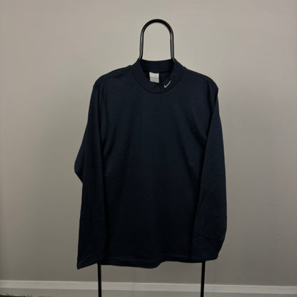 00s Nike Mock Neck Thin Sweatshirt Blue Small