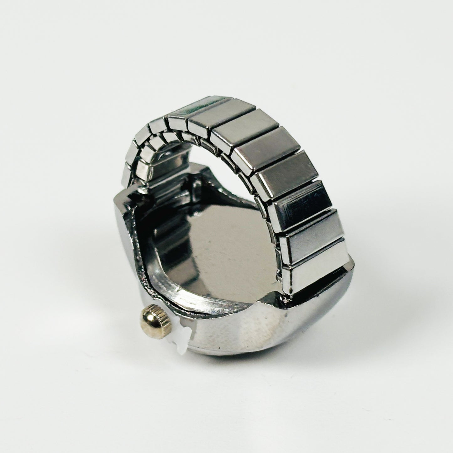 Retro Oval Watch Ring Silver Black