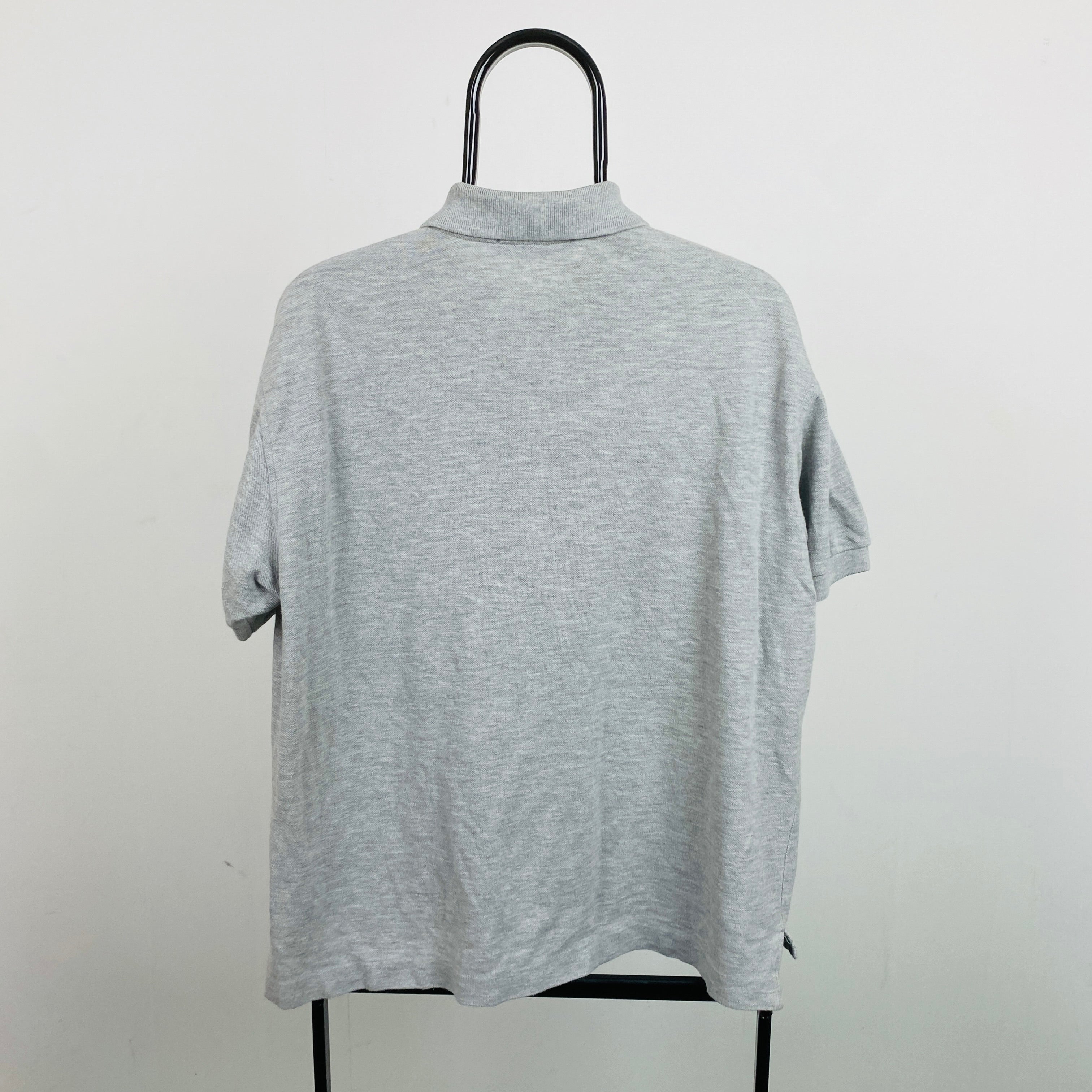 Retro Burberry Polo Shirt T-Shirt Grey Small
