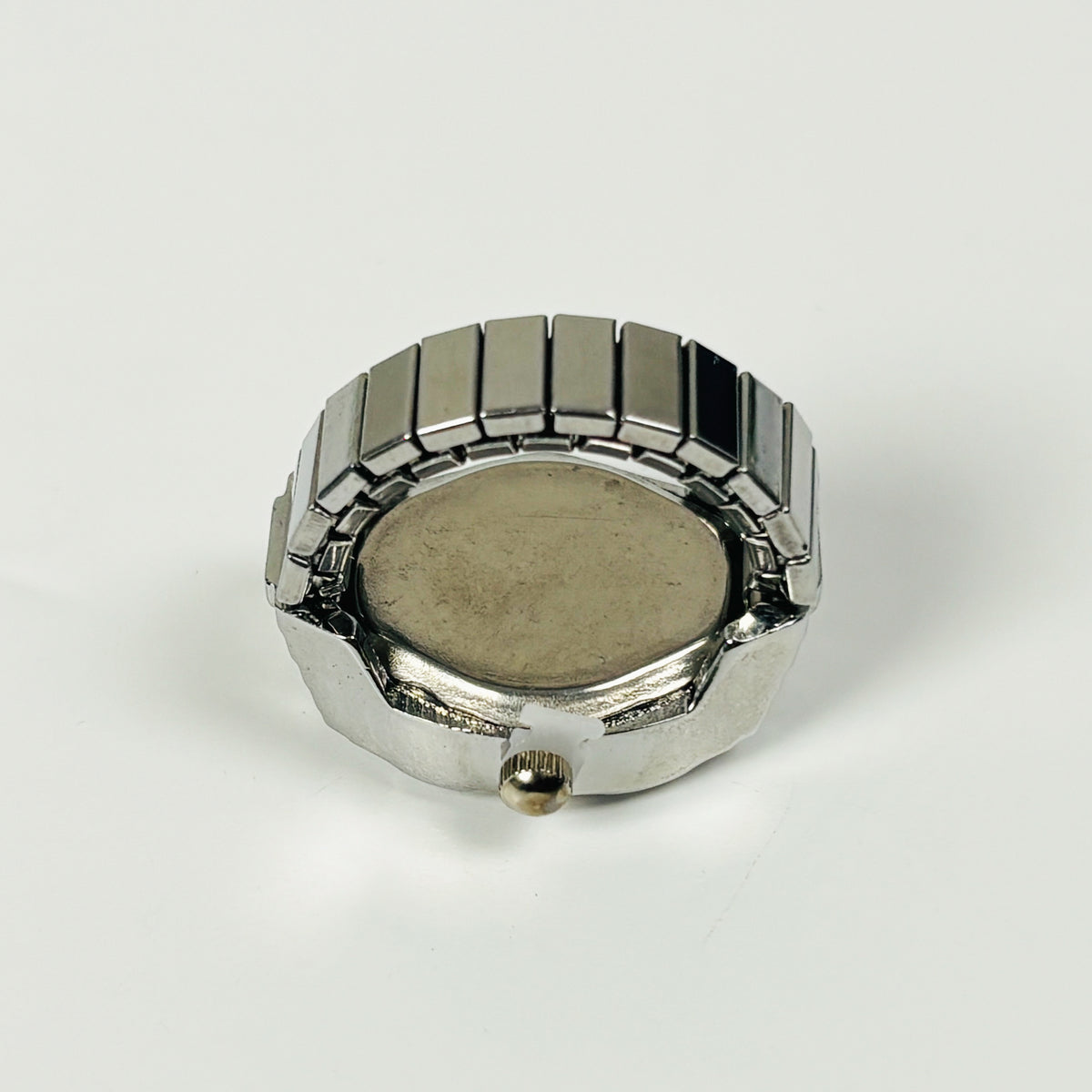 Vintage Heart Watch Ring Silver
