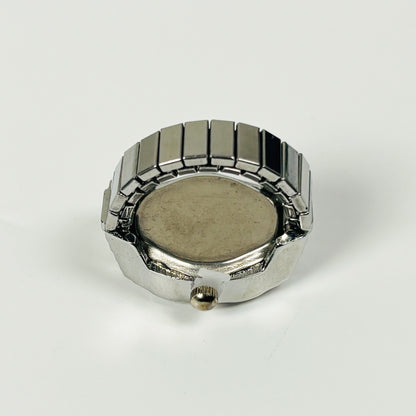 Vintage Heart Watch Ring Silver