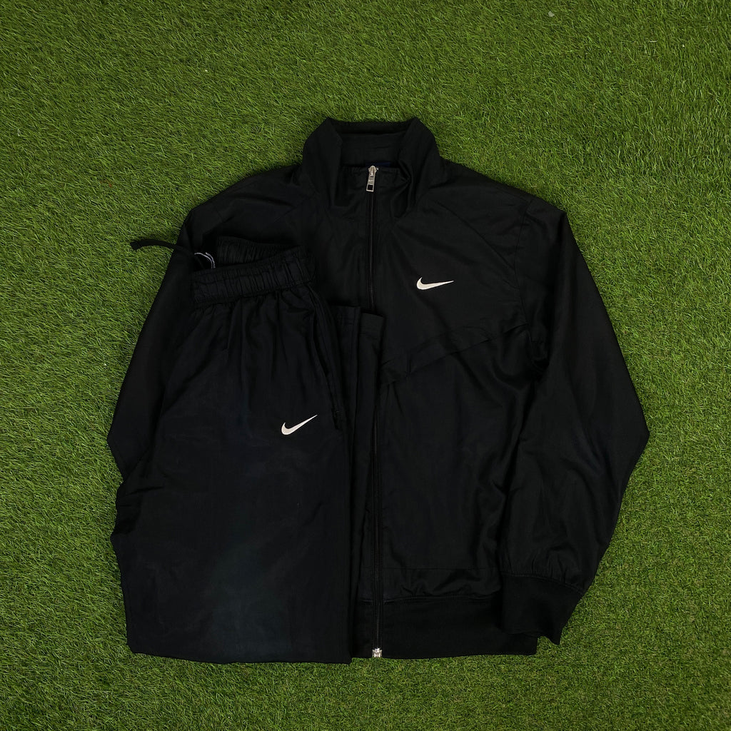 00s Nike Tracksuit Jacket + Joggers Set Black Small