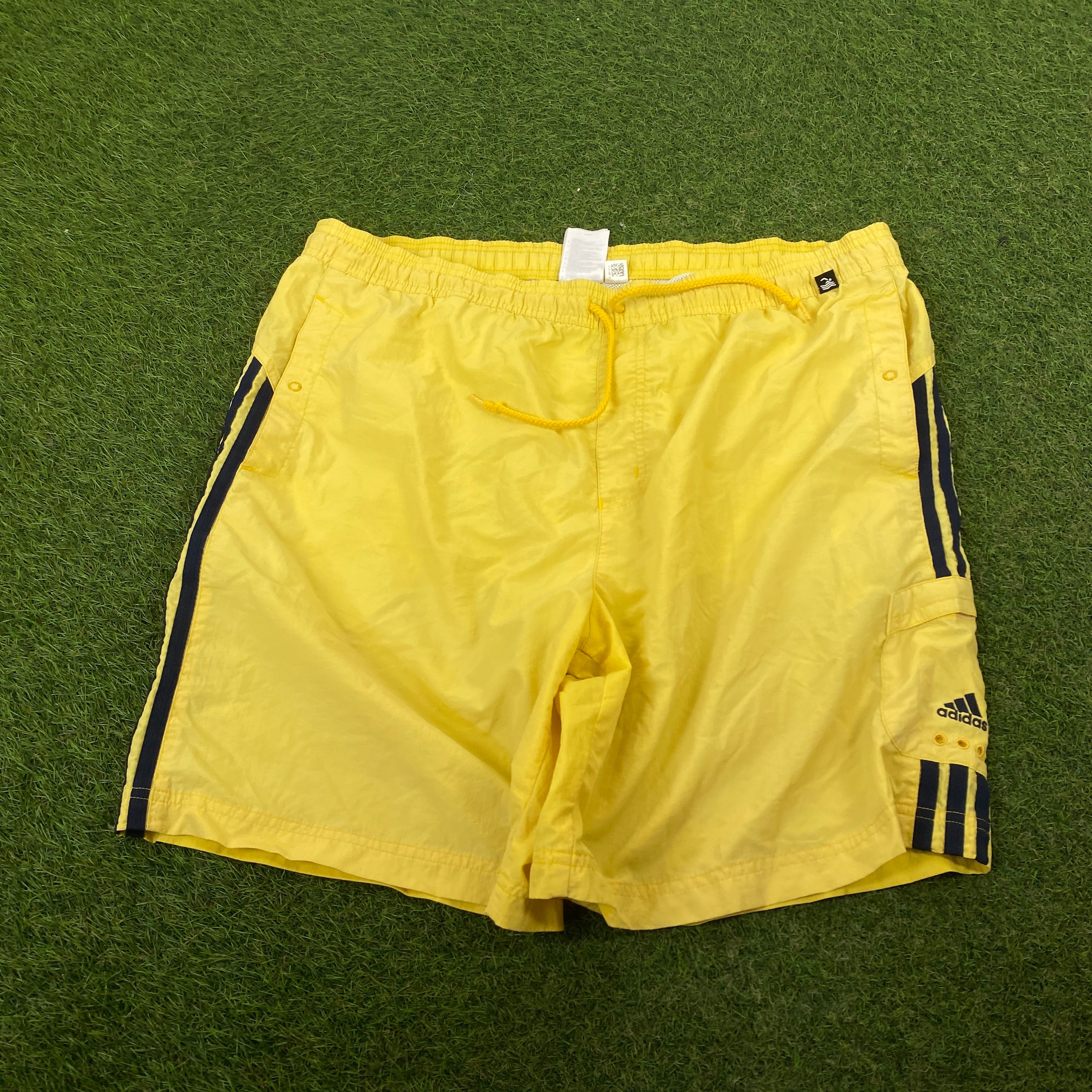 90s Adidas Swim Shorts Yellow XL Clout Closet