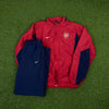 00s Nike Arsenal Tracksuit Jacket + Joggers Set Red Small