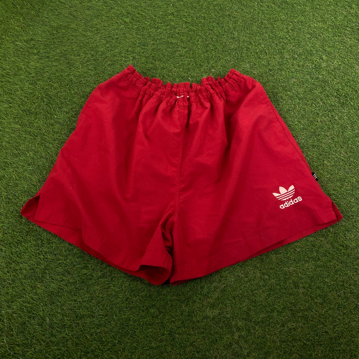 90s Adidas Trefoil Shorts Red Large