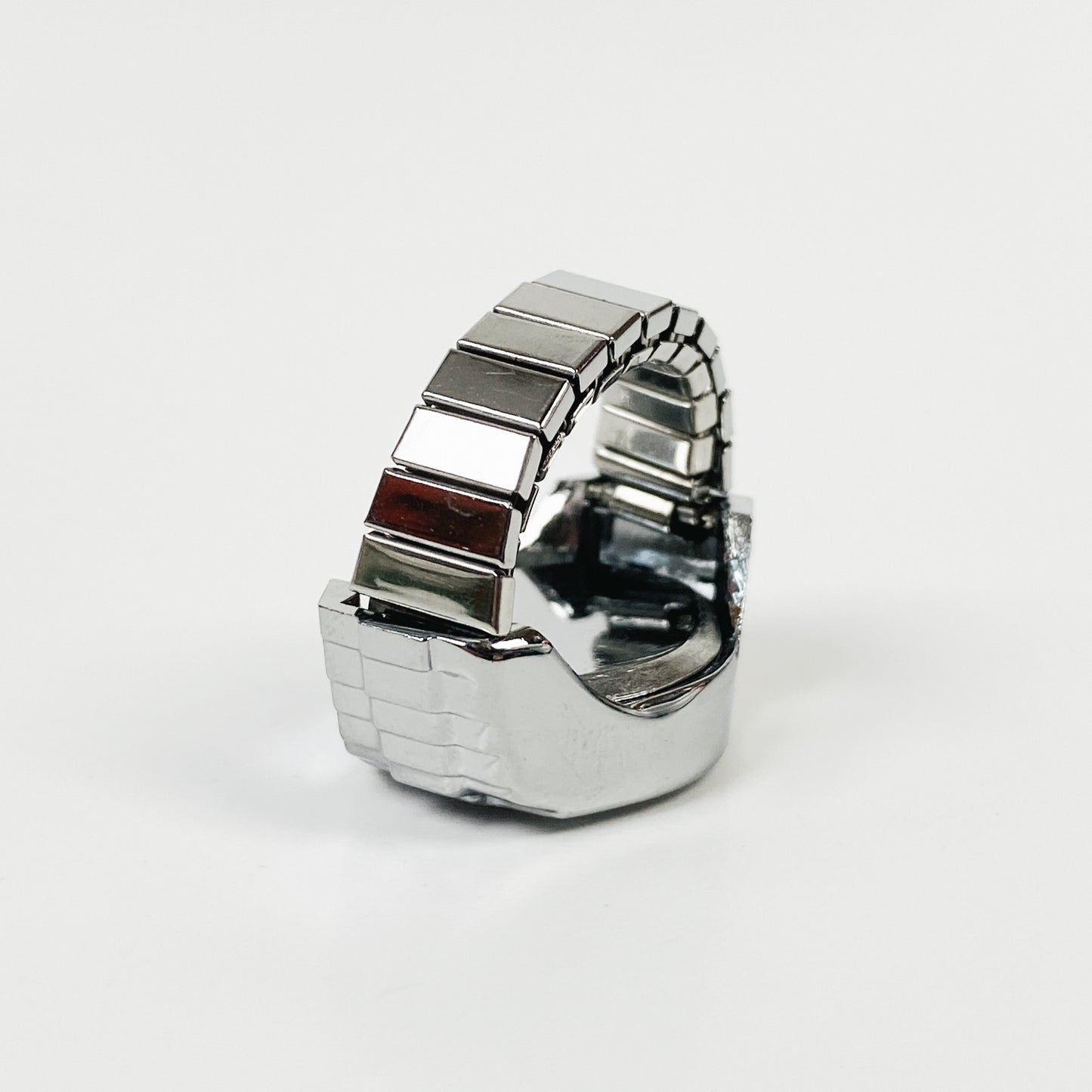 Retro Adjustable Watch Ring Silver White Blue