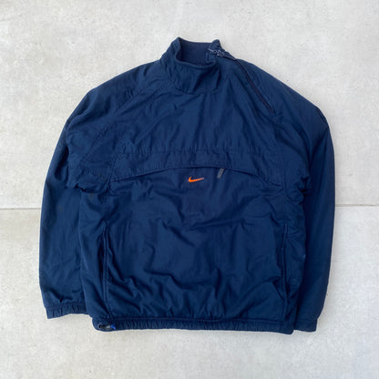 90s Nike Reversible Fleece Coat Jacket Blue Small