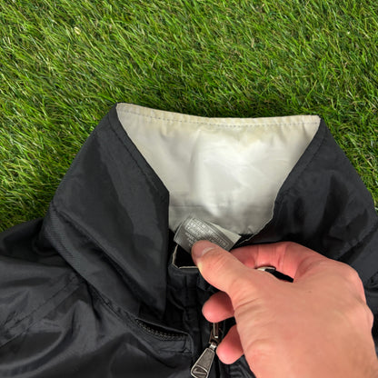 00s Nike Piping Windbreaker Jacket + Joggers Set Black Medium