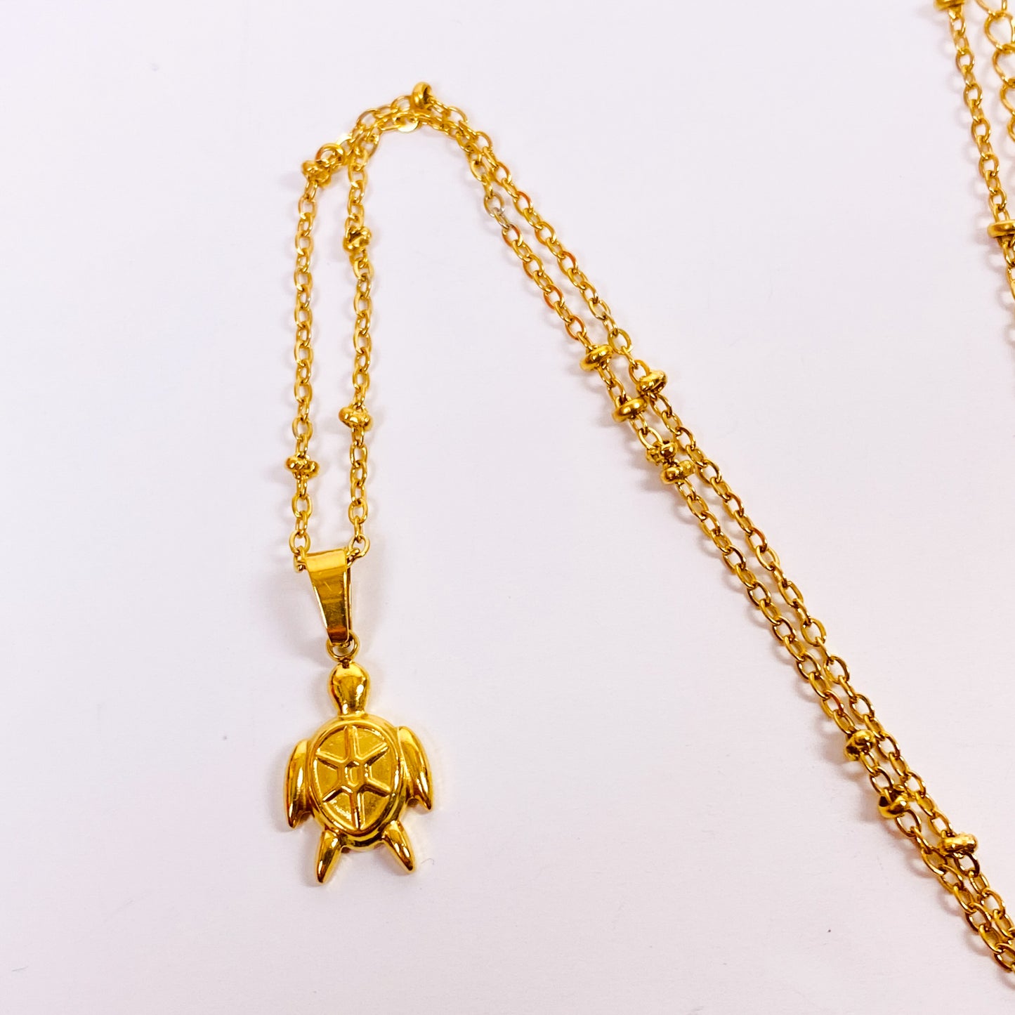 Retro Turtle Necklace Chain Gold