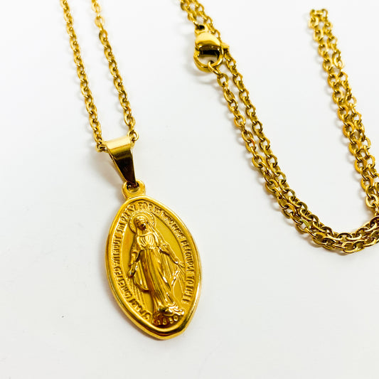 Retro Jesus Necklace Chain Gold