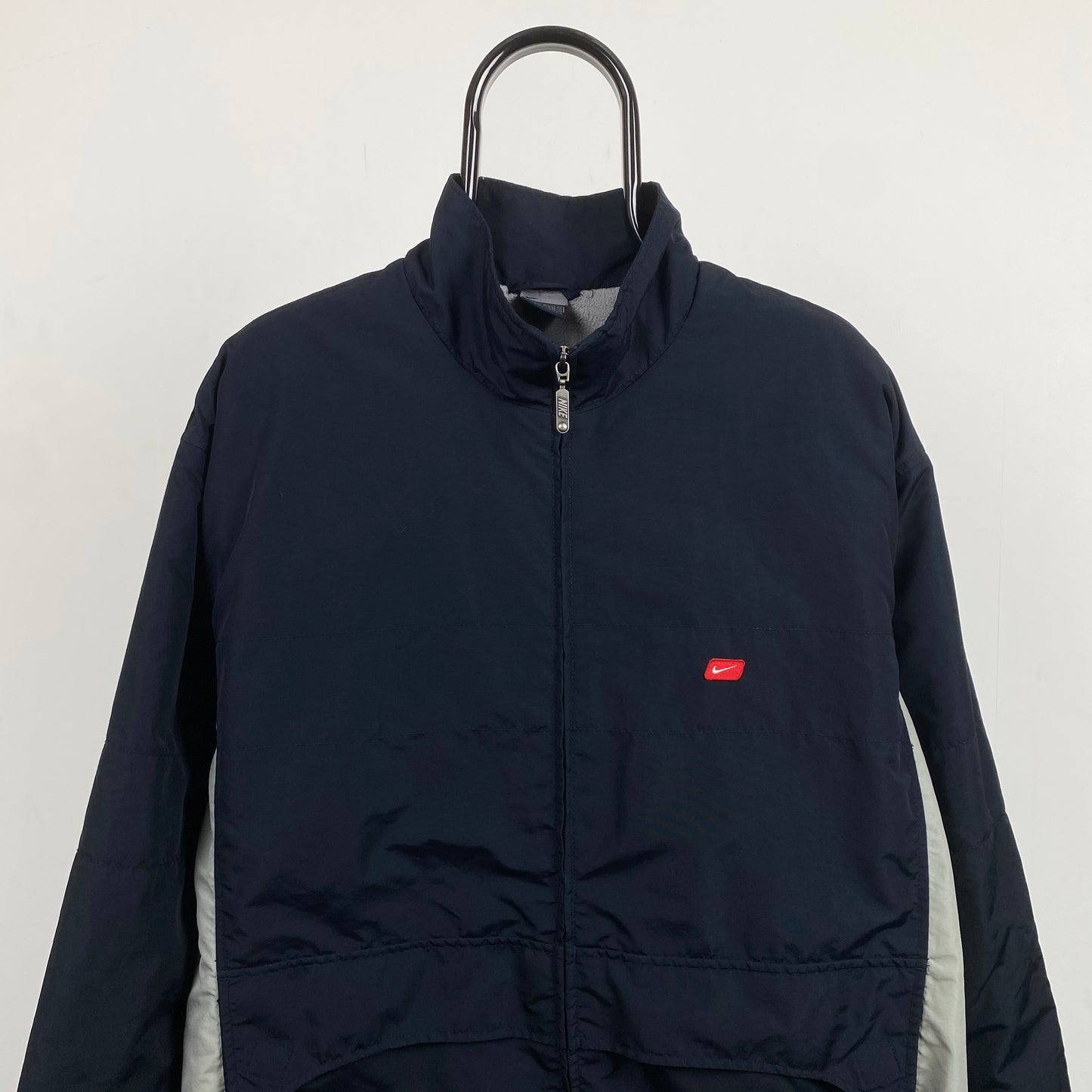 90s Nike Fleece Lined Coat Jacket Blue XL
