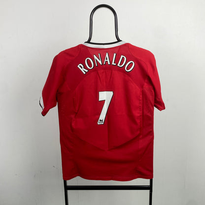 00s Nike Manchester United Ronaldo Football Shirt T-Shirt Red Small