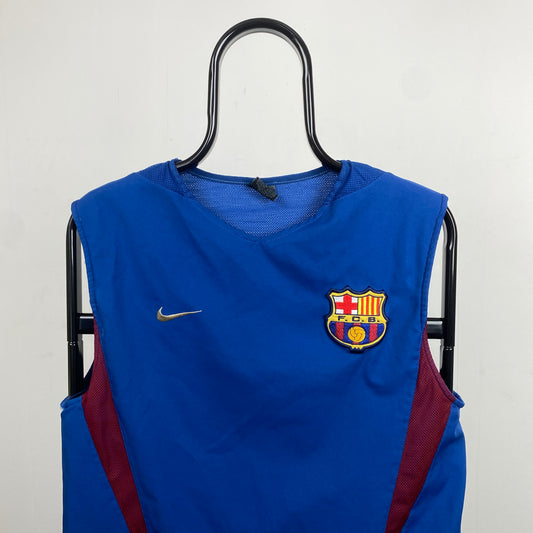 90s Nike Barcelona Football Shirt Vest T-Shirt Blue Small