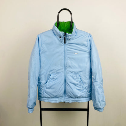 00s Nike Reversible Puffer Coat Jacket Blue Small